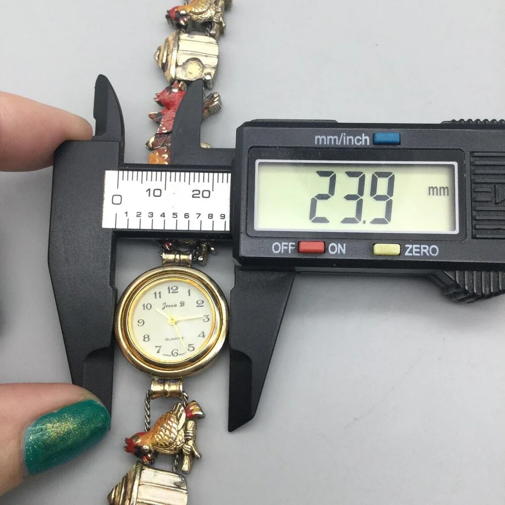Vintage Jennie B Womens Watch 24mm Birdhouse Birds Slide Charm New Battery 7.75" - Picture 12 of 14